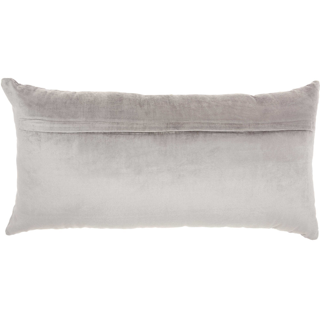 Velvet Geometric Lumbar Pillow Inspire Me! Home Décor Color: Light Gray