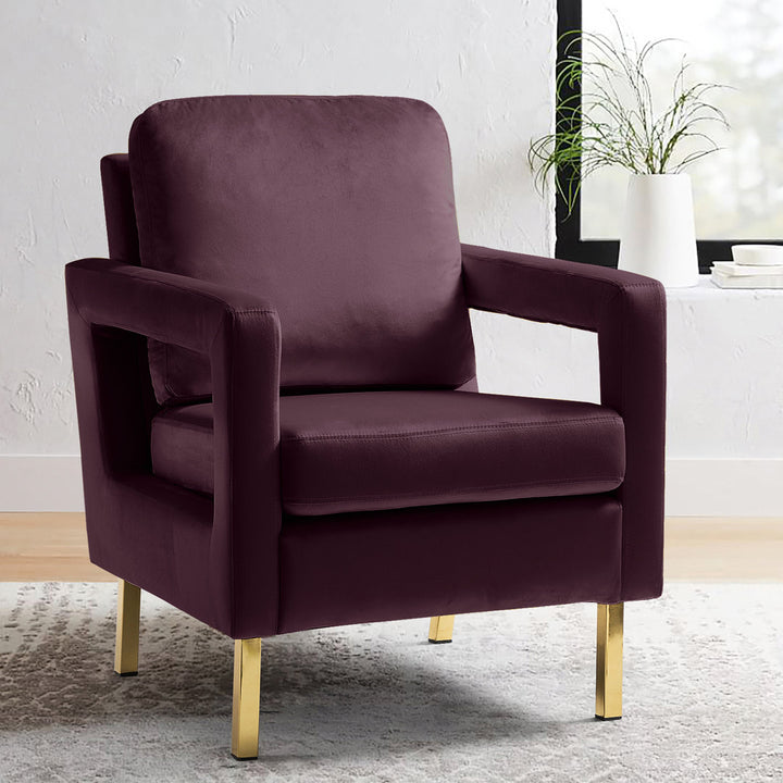 Clayne Velvet Armchair Etta Avenue™ Fabric: Purple Velvet