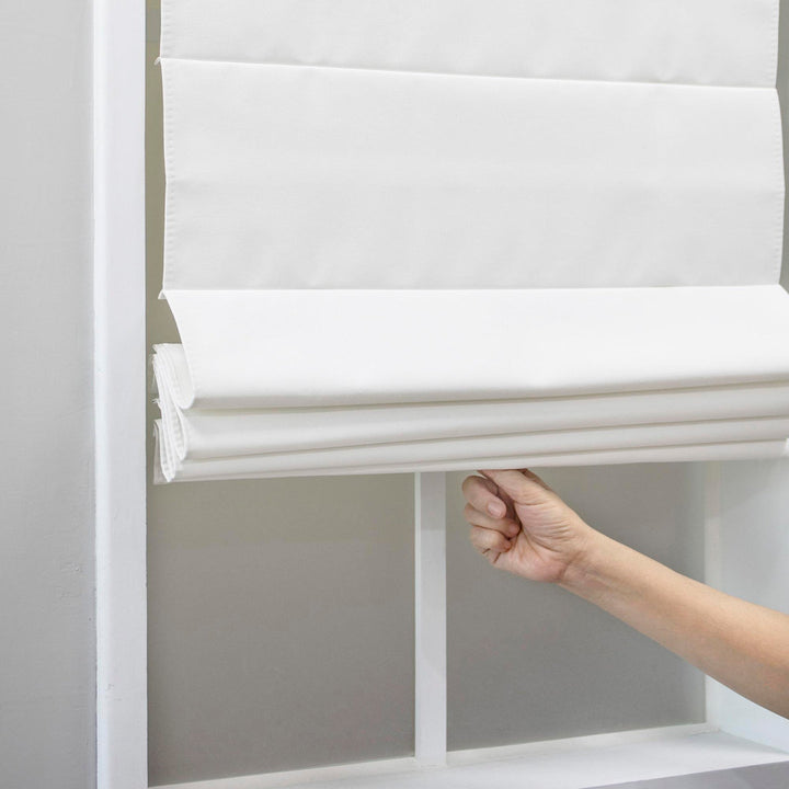 Cordless Blackout 100% Cotton Roman Shade with Cellular Shade Backing Symple Stuff Size: 21"W x 72"L Finish: White