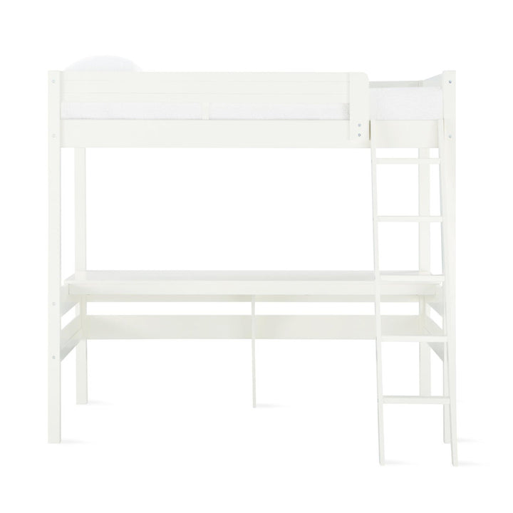 Everiz Twin Solid Wood Loft Bed with Built-in-Desk by Isabelle & Max™ Isabelle & Max™ Bed Frame Color: Off-White
