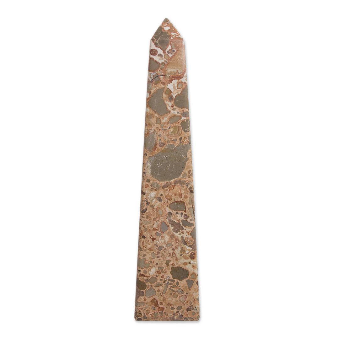 Anneelizabeth Leopard Jasper Gemstone Obelisk Sculpture Mercer41