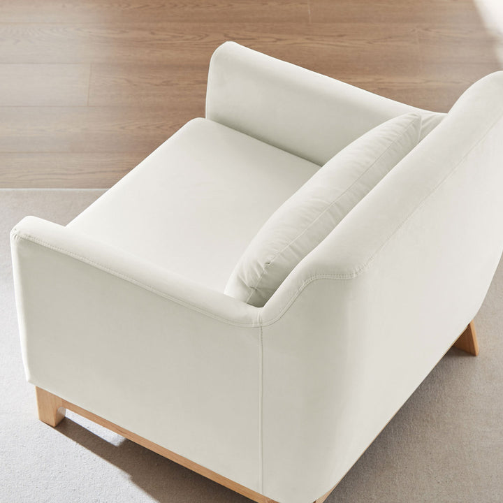 Jazmere 31.5" Armchair Mercer41 Leg Color: Natural Fabric: Beige Velvet
