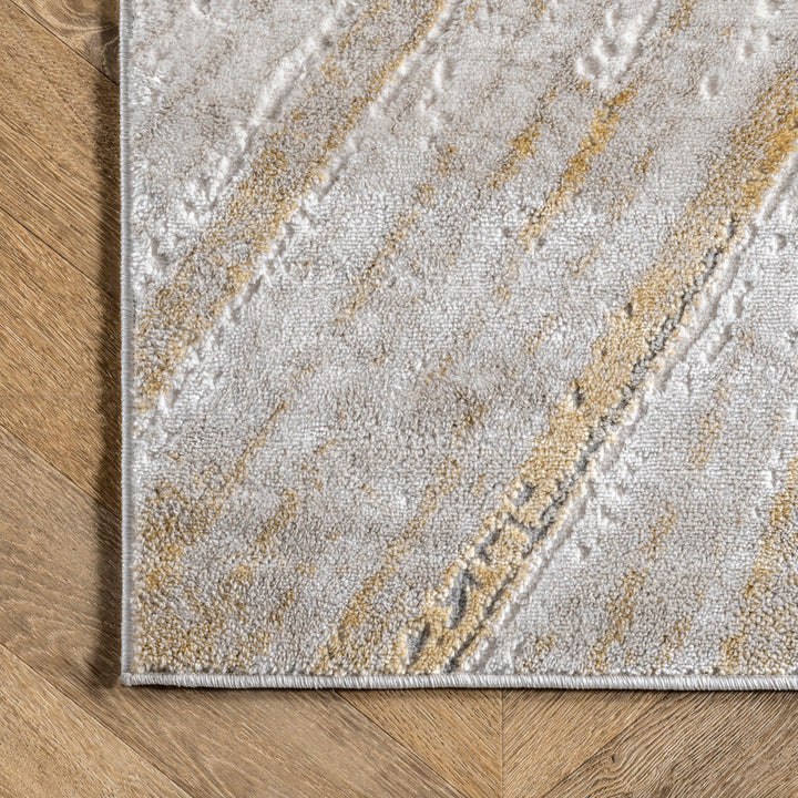 Nissen Abstract Power Loom Yellow/Gray Rug Everly Quinn Rug Size: Rectangle 5' x 8'