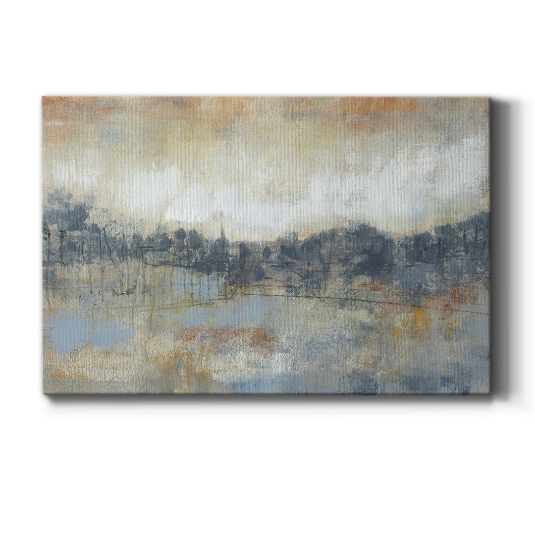 Cool Grey Horizon I - Wrapped Canvas Print Steelside™ Size: 32" H x 48" W
