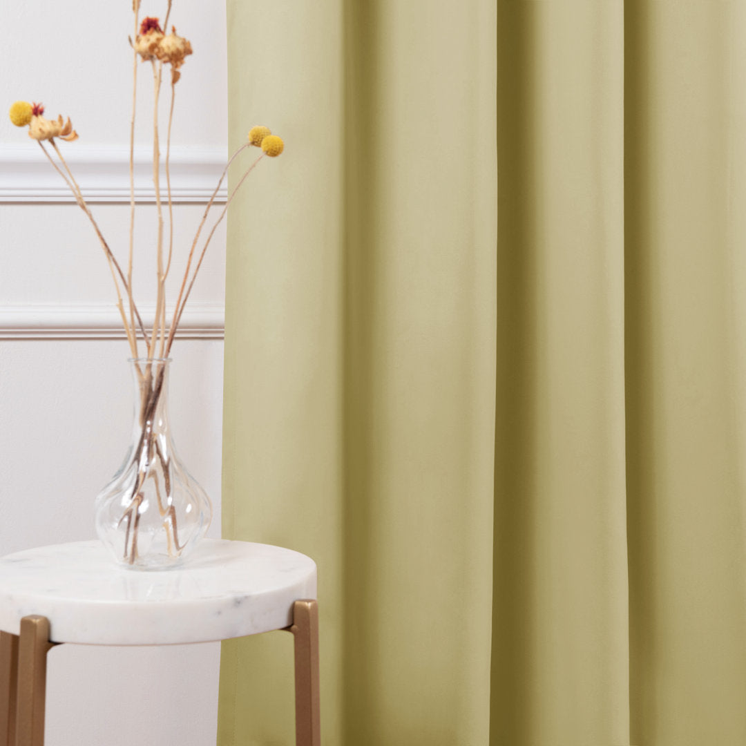 Bantam Solid Blackout Thermal Rod Pocket Curtain Panels (Set of 2) Ebern Designs Curtain Color: Sage Size per Panel: 52" W x 84" L