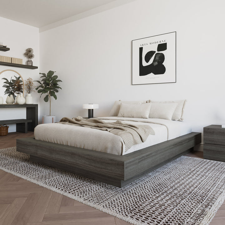 Brix Platform Bed Wade Logan® Color: Gray Oak