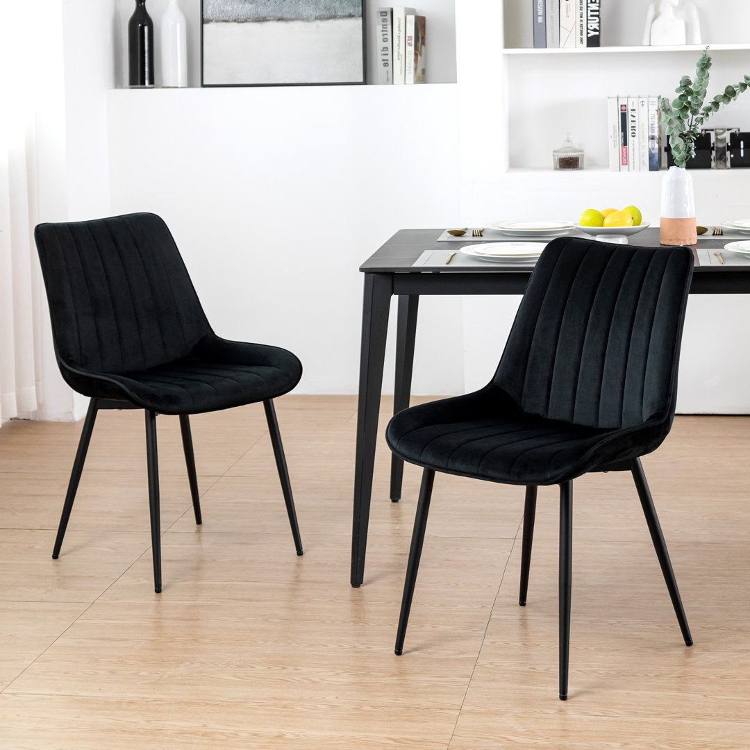 Birkland Dining Chair (Set of 6) Everly Quinn Upholstery Color: Black