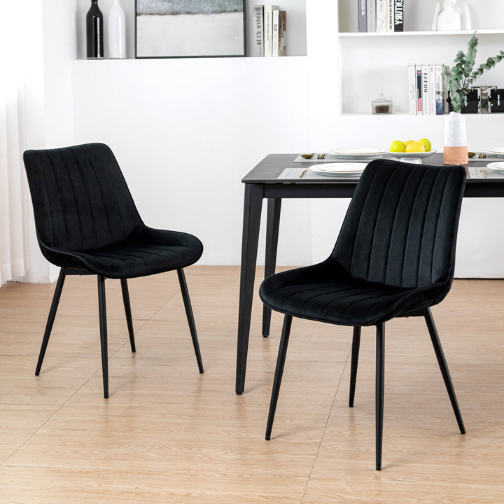Birkland Dining Chair (Set of 6) Everly Quinn Upholstery Color: Black