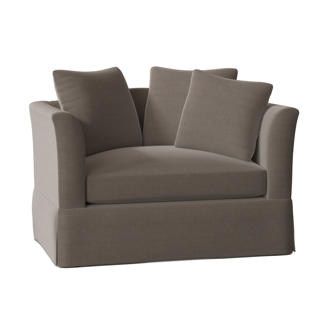 Charlene 50" Wide Armchair Highland Dunes Body Fabric: Akiko Cobblestone, Throw Pillow Fabric: Bocci Charcoal