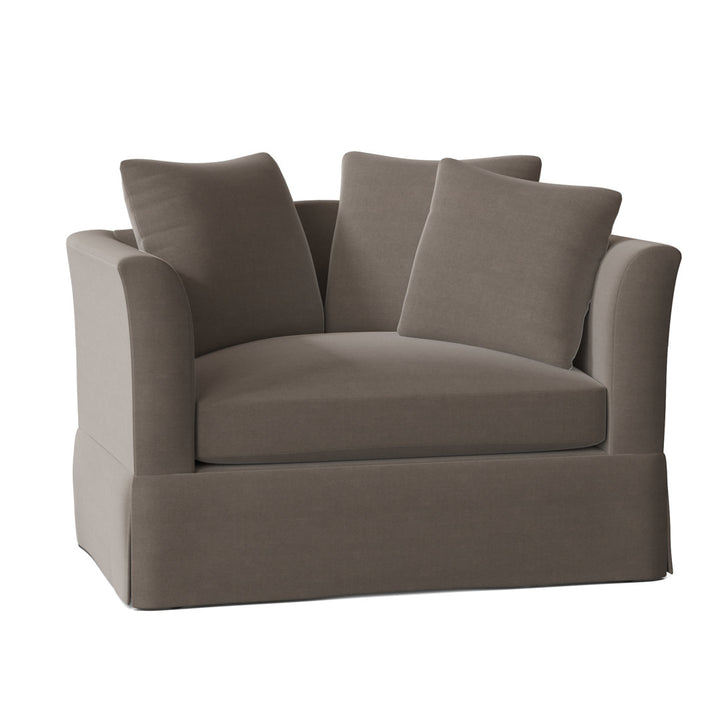 Charlene 50" Wide Armchair Highland Dunes Body Fabric: Akiko Cobblestone, Throw Pillow Fabric: Bocci Charcoal