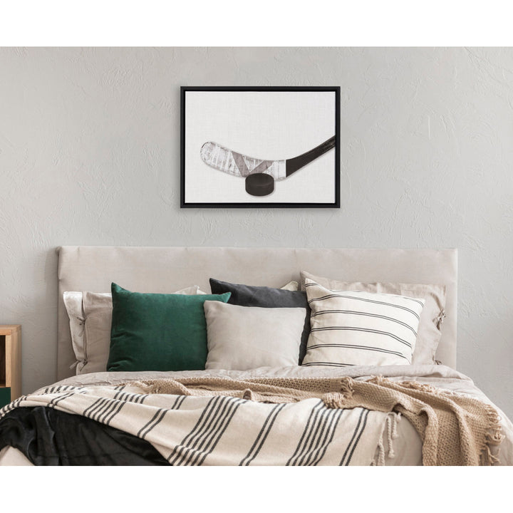 Hockey Portrait Horizontal' by Uniek- Floater Frame Photograph Print on Canvas Grovelane