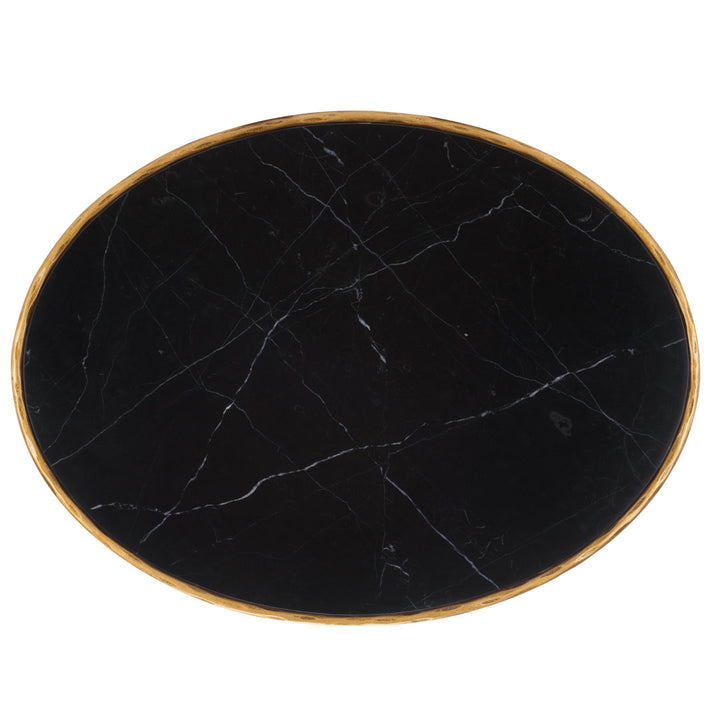Evelynn 4 Legs Coffee Table Joss & Main Table Base Color: Brass, Table Top Color: Black