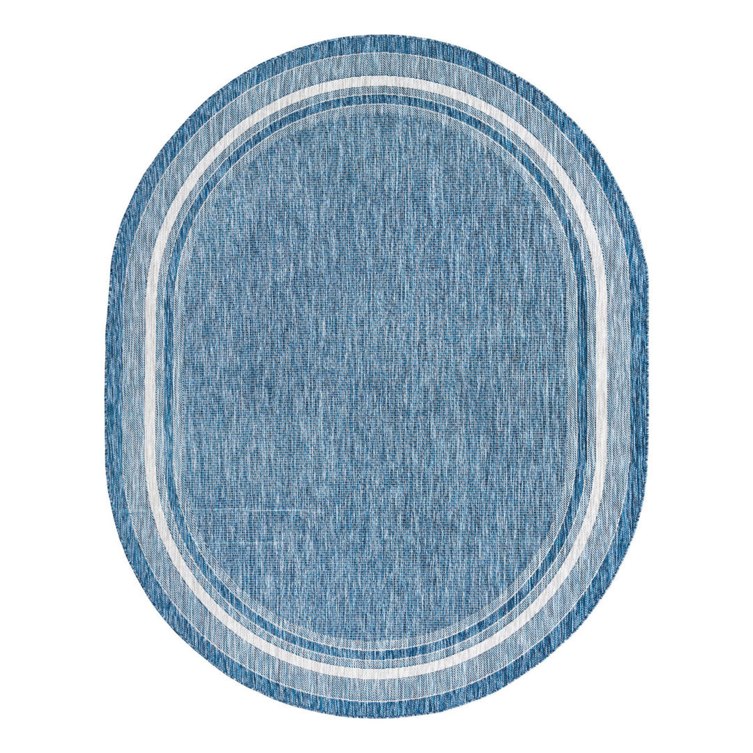 Swanee Blue Indoor / Outdoor Area Rug Arlmont & Co. Rug Size: Oval 7'10" x 10'