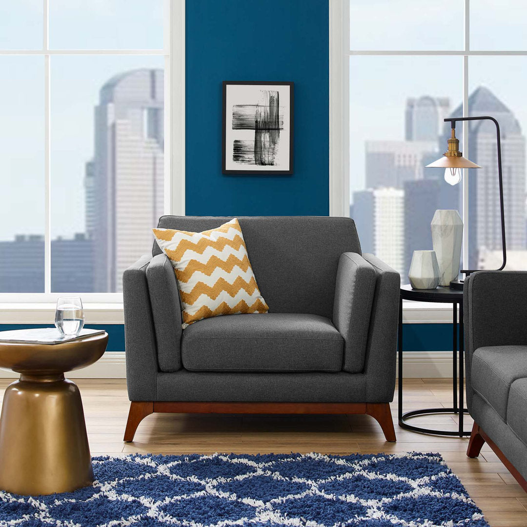 Bartouille Upholstered Fabric Armchair Union Rustic Fabric: Gray Polyester