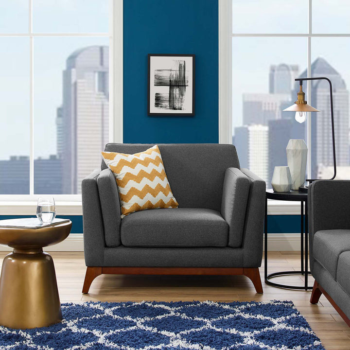 Bartouille Upholstered Fabric Armchair Union Rustic Fabric: Gray Polyester