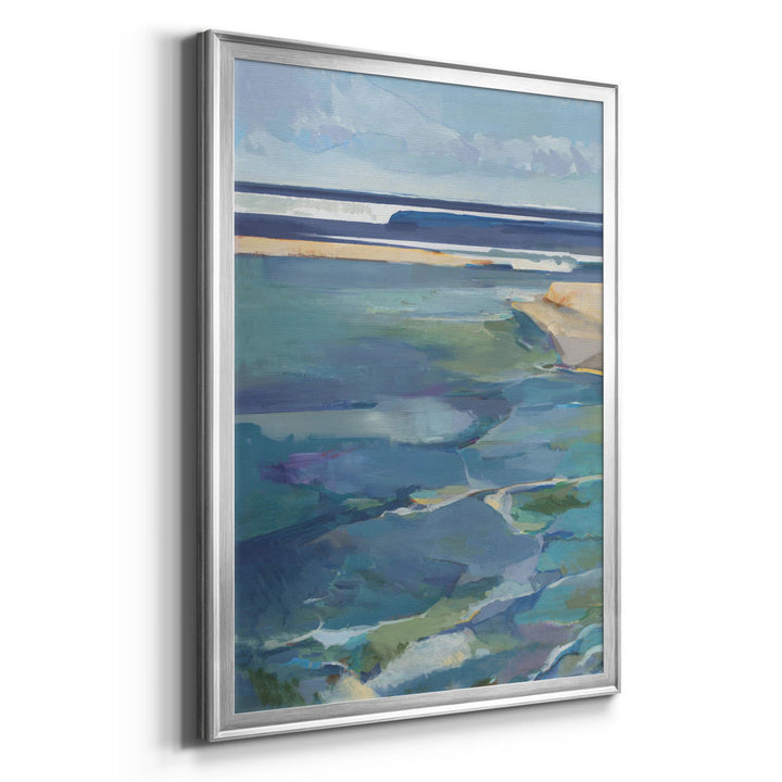 Breakwater - Picture Frame Print on Canvas Sand & Stable™ Size: 26.5" H x 36.5" W x 1.5" D Format: Silver Framed Canvas