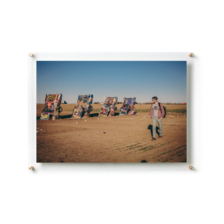 Clear UV-Grade Acrylic Modern Floating Picture Frame - Gold Wexel Art Photo Size: 20" H x 30" W