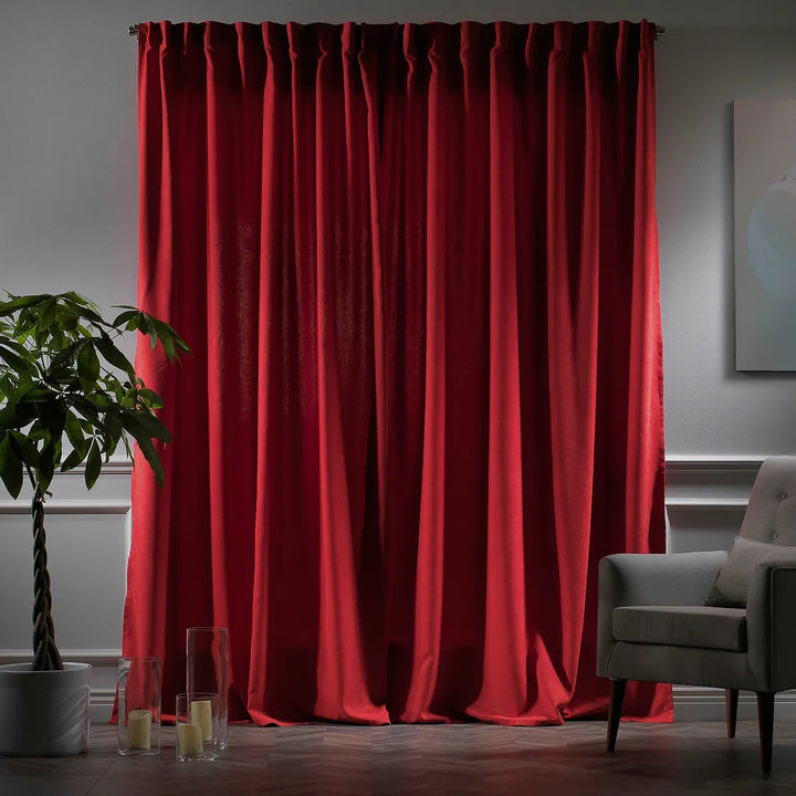 Extra wide x Extra Long Custom Made Decorative Single Panel Lilijan Home & Curtain Curtain Color: Red Size per Panel: 100" W x 120" L