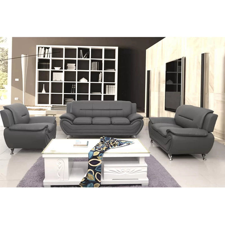Mulvey 80" Faux Leather Pillow Top Arm Sofa Orren Ellis Upholstery Color: Gray