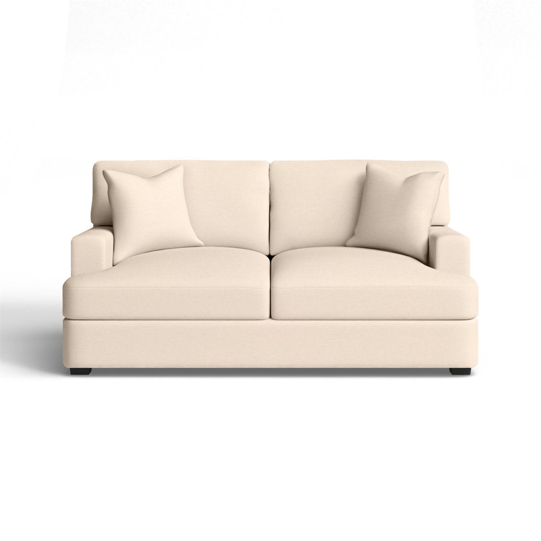 Emilio 65" Recessed Arm Loveseat With Reversible Cushions Wayfair Custom Upholstery™ Fabric: Classic Natural Twill