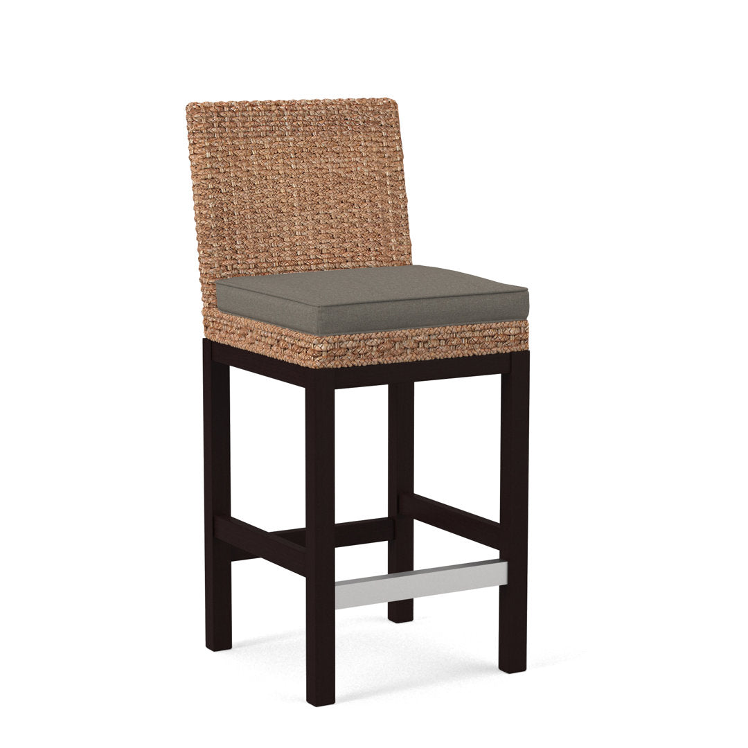 Seagrass Top Counter Stool Braxton Culler Leg Color: Java Finish Body Fabric: Kensington Traditional; 0611-66