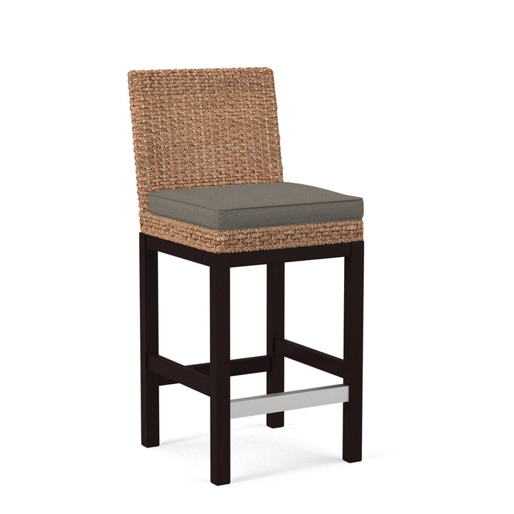 Seagrass Top Counter Stool Braxton Culler Leg Color: Java Finish Body Fabric: Kensington Traditional; 0611-66