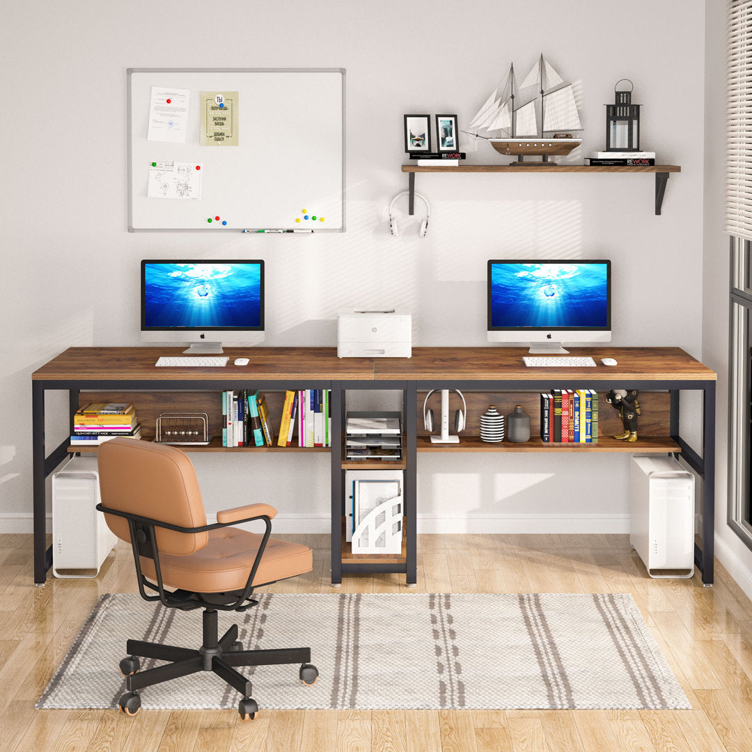 Rigueiro Desk 17 Stories Color (Top/Frame): Brown/Black
