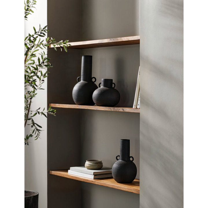 3 Piece Iyanna Ceramic Table Vase Set Birch Lane™ Color: Black