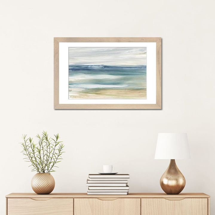Ocean Breeze by Carol Robinson Painting Print The Twillery Co.® Size: 16" H x 24" W x 1" D Format: Natural Wood Framed Paper, Mat Included: White