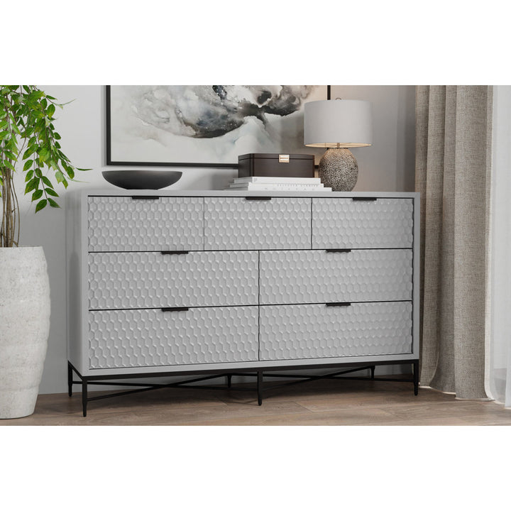 Capra 7 Drawer 56" W Double Dresser AllModern Color: Sky Gray