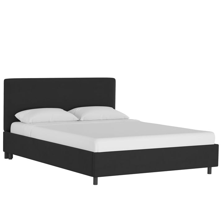 Pyburn Upholstered Low Profile Platform Bed Mercury Row® Color: Classic Black Performance Velvet Size: Full