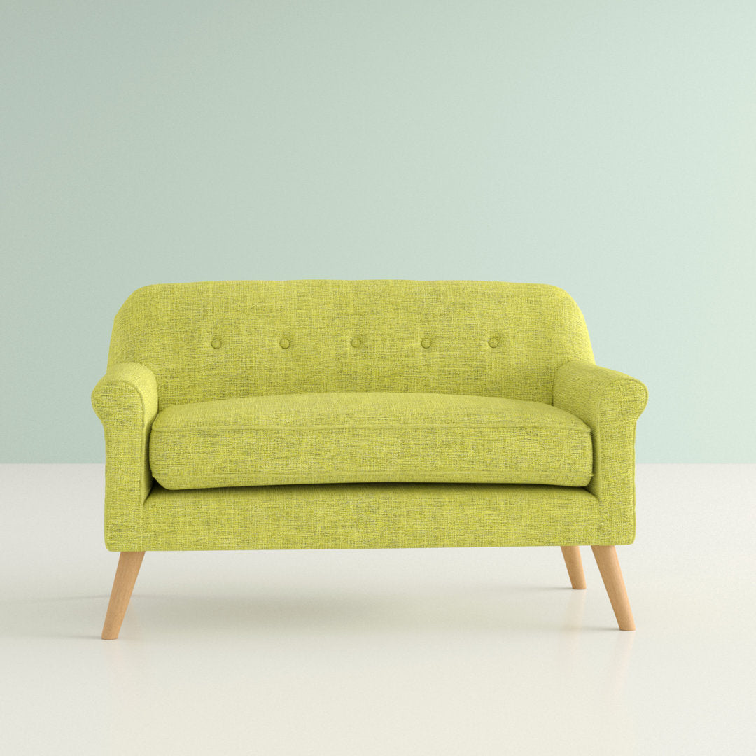 Deby 49.75" Flared Arm Loveseat George Oliver Upholstery Color: Muted Green Polyester