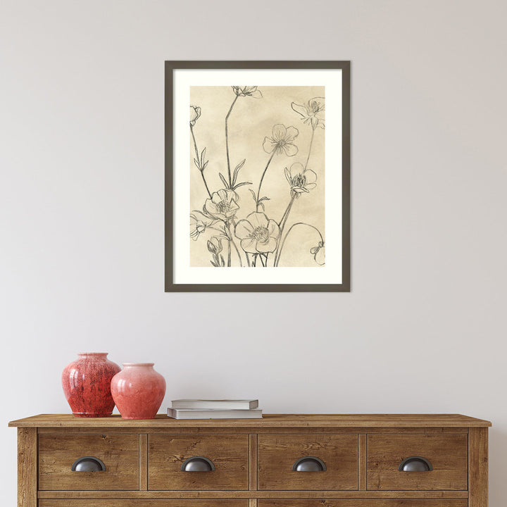 Vintage Wildflowers I by June Erica Vess - Picture Frame Painting Joss & Main Frame Color: Gray Size: 25" H x 20" W