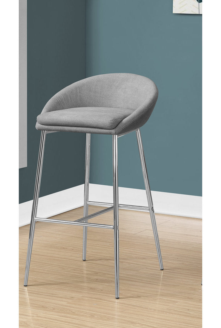 Glaser Bar Stool, Counter Height, Kitchen, Chrome, Contemporary (Set of 2) Wade Logan® Seat Height: Bar Stool (29.75" Seat Height ), Upholstery: Gray