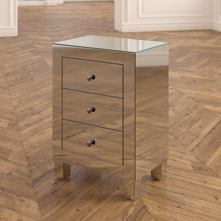Brixton 3 - Drawer Mirrored Accent Chest Etta Avenue™