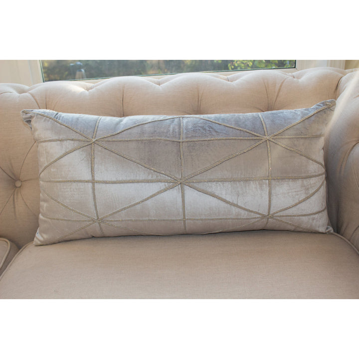 Velvet Geometric Lumbar Pillow Inspire Me! Home Décor Color: Light Gray