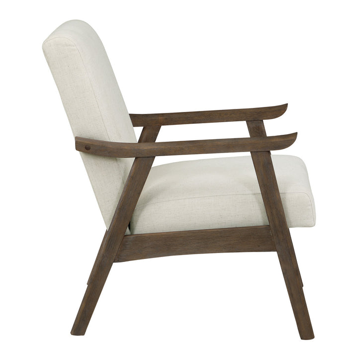 Albury 27.25" Wide Polyester Lounge Chair Wade Logan® Leg Color: Dark Brown Fabric OR Leather Type: Beige 100% Polyester