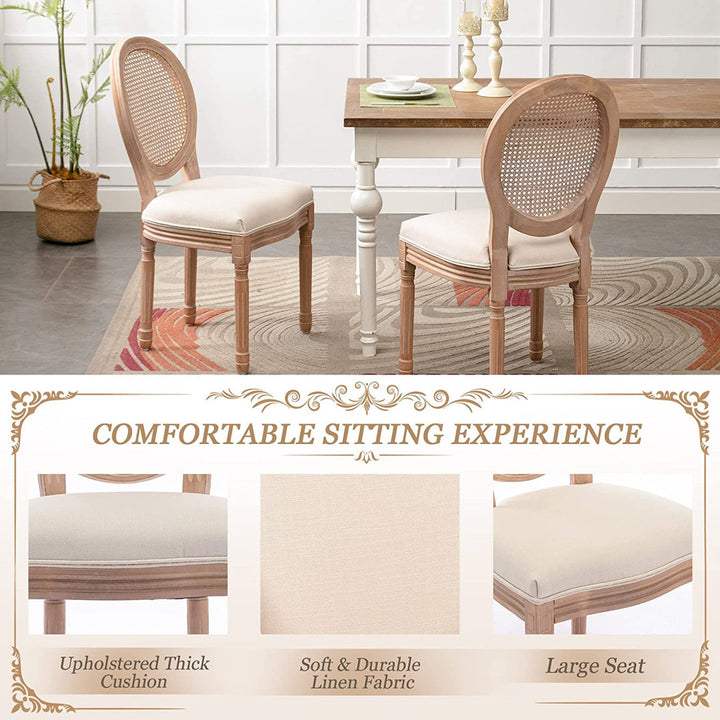Madelynn King Louis Back Side Chair in Beige/Oak (Set of 2) Kelly Clarkson Home