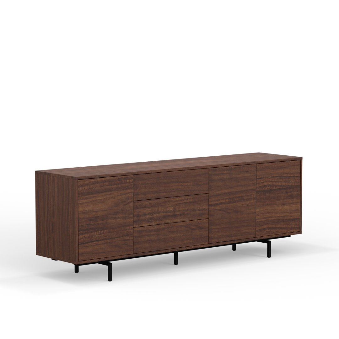 Anirvin TV Stand for TVs up to 88" Wade Logan® Color: Walnut/Black