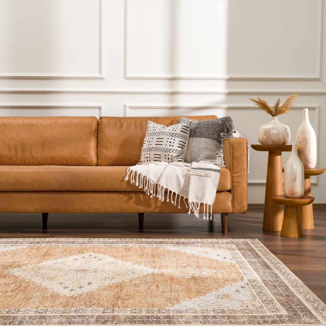 Albar Moroccan Machine Washable Brown Area Rug Foundry Select Rug Size: Rectangle 2'7" x 4'