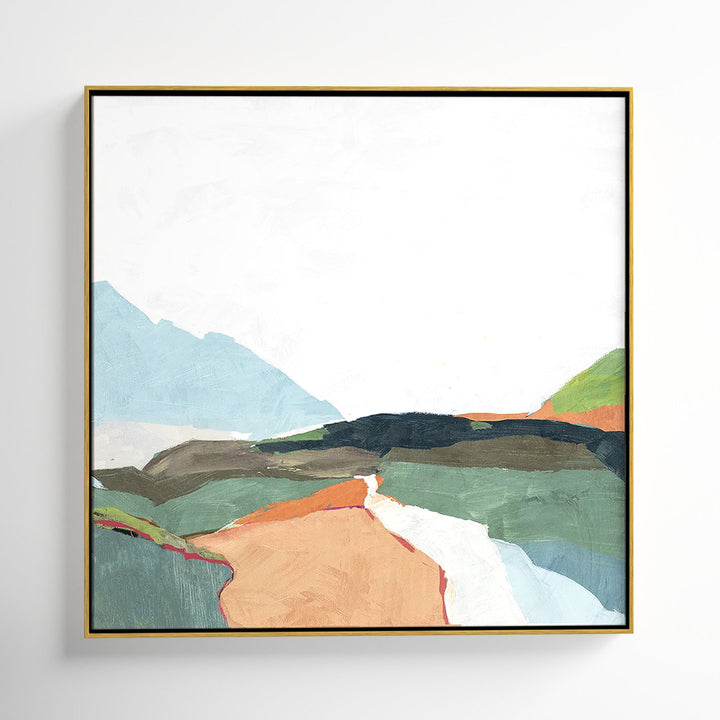 April Morning - Floater Frame Painting on Canvas Joss & Main Size: 37.5" H x 37.5" W x 2" D Format: Gold