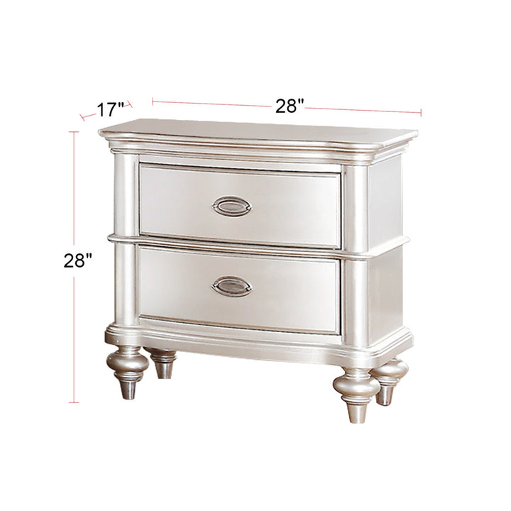 Mulvey 2 - Drawer Nightstand in Silver Rosdorf Park