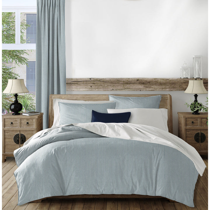 Ticking Stripes Comforter Set The Tailor's Bed Color: Indigo Size: Twin/Twin XL Comforter + 1 Sham