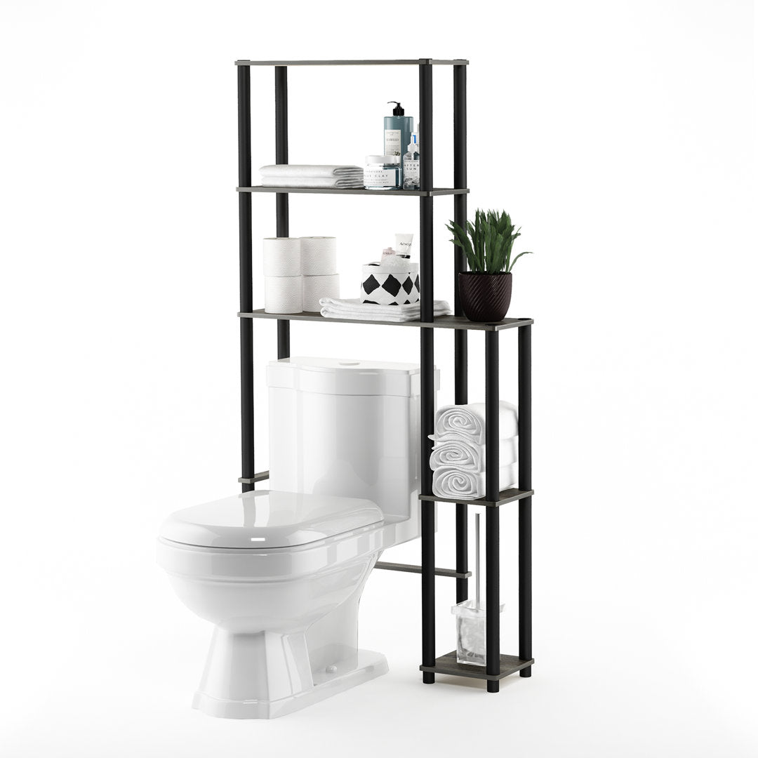Antonucci 31.1" W x 65.1" H x 9" D Over-The-Toilet Storage Ebern Designs Finish: French Oak Gray/Black