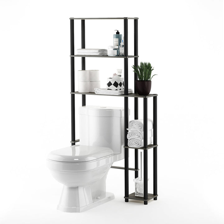 Antonucci 31.1" W x 65.1" H x 9" D Over-The-Toilet Storage Ebern Designs Finish: French Oak Gray/Black
