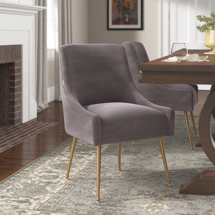 Magallanes Velvet Upholstered Side Chair (Set of 2) Willa Arlo™ Interiors Upholstery Color: Gray