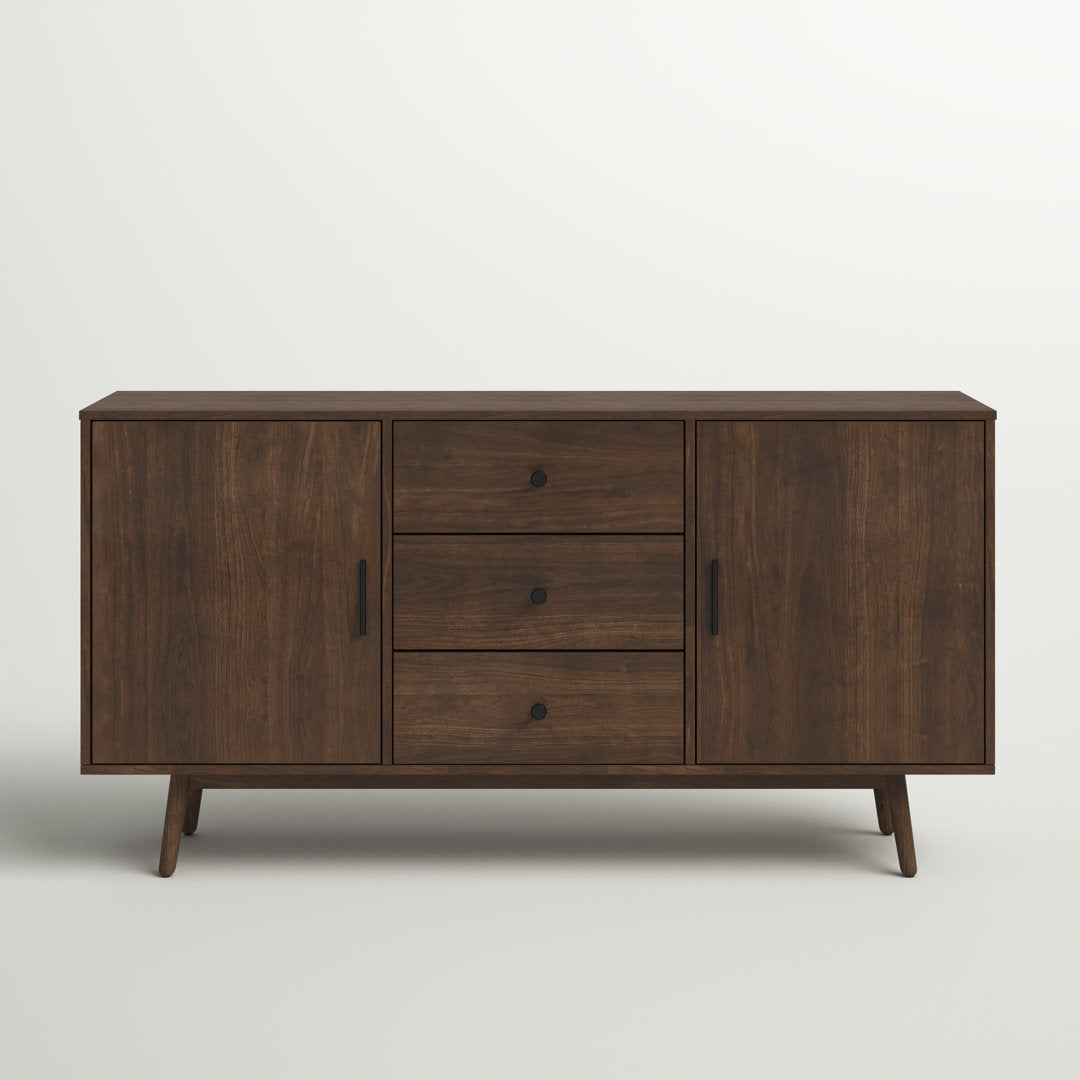 Badal 58" Wide 3 Drawer Sideboard Wade Logan® Color: Brown