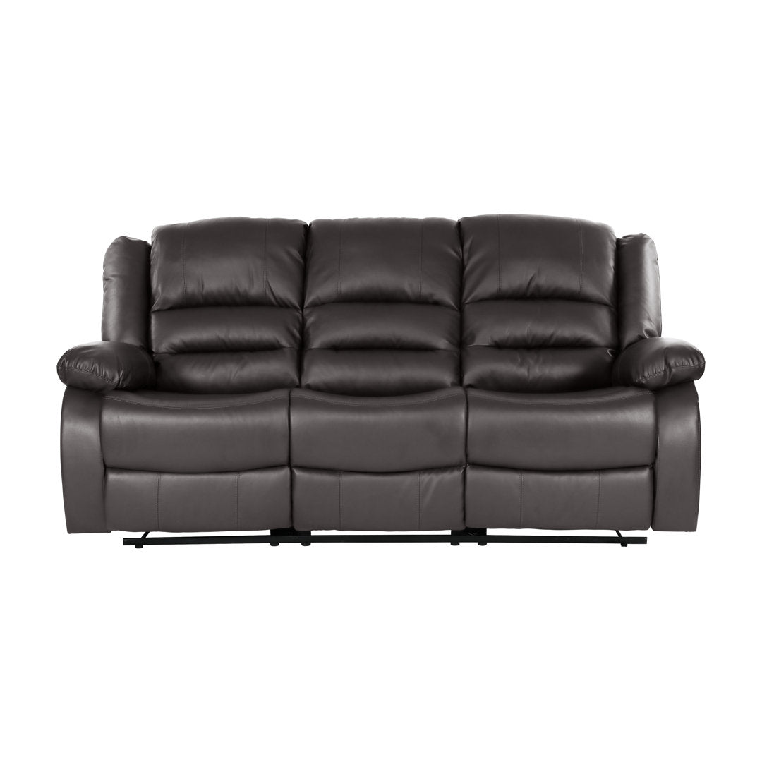 Jianyu 82" Faux Leather Pillow Top Arm Reclining Sofa Red Barrel Studio® Fabric: Brown Faux Leather