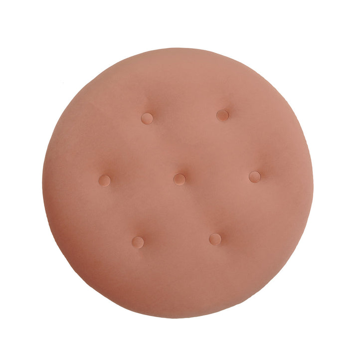 Neptune 24" Wide Tufted Round Cocktail Ottoman Astoria Grand Body Fabric: Peach Orange Velvet