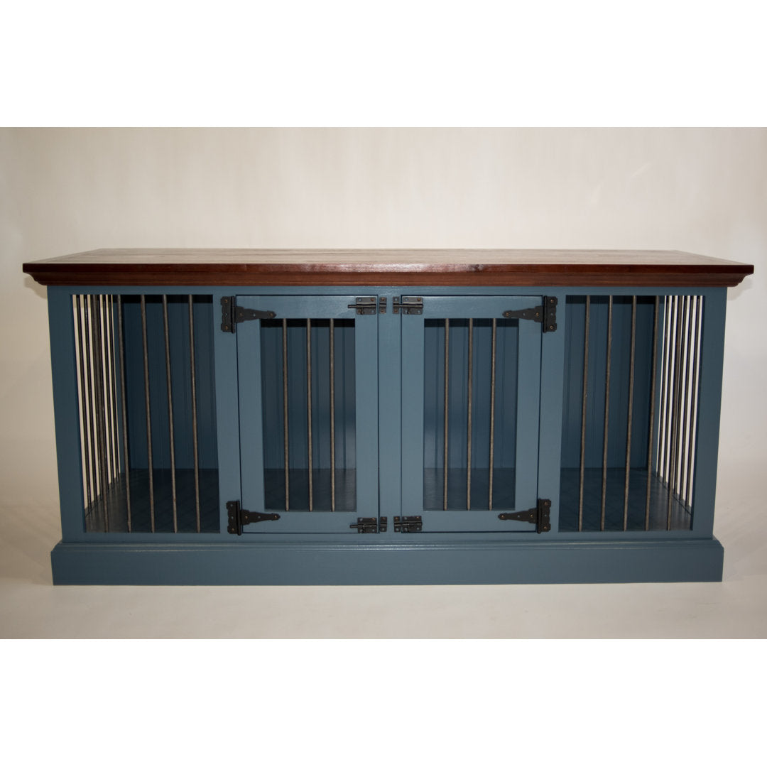 Damien Double Wide Credenza Pet Crate Archie & Oscar™ Top Finish: Concord Cherry, Base Finish: Caribbean Dream